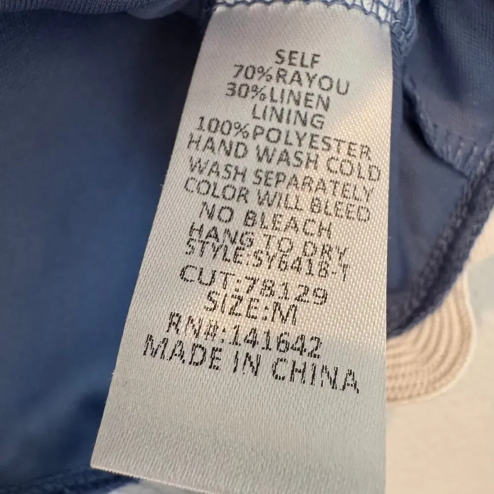 Fab'rik Scallop Hem Square Neck Linen Blend Tank Top NEW Size Medium - Picture 11 of 11